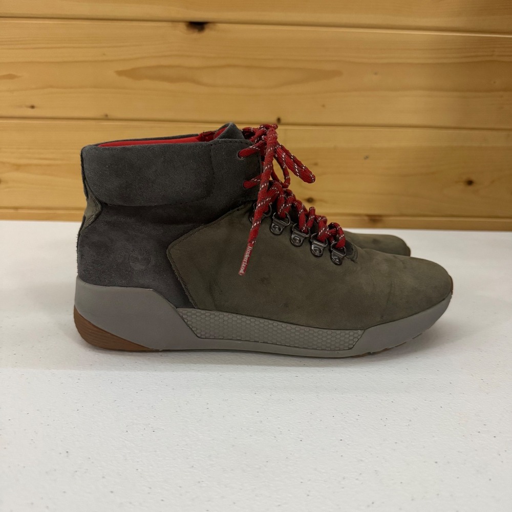 Timberland Womens Size 9 Gray‎ Nubuck Leather Lace Up Ankle Hiking Boots A3219